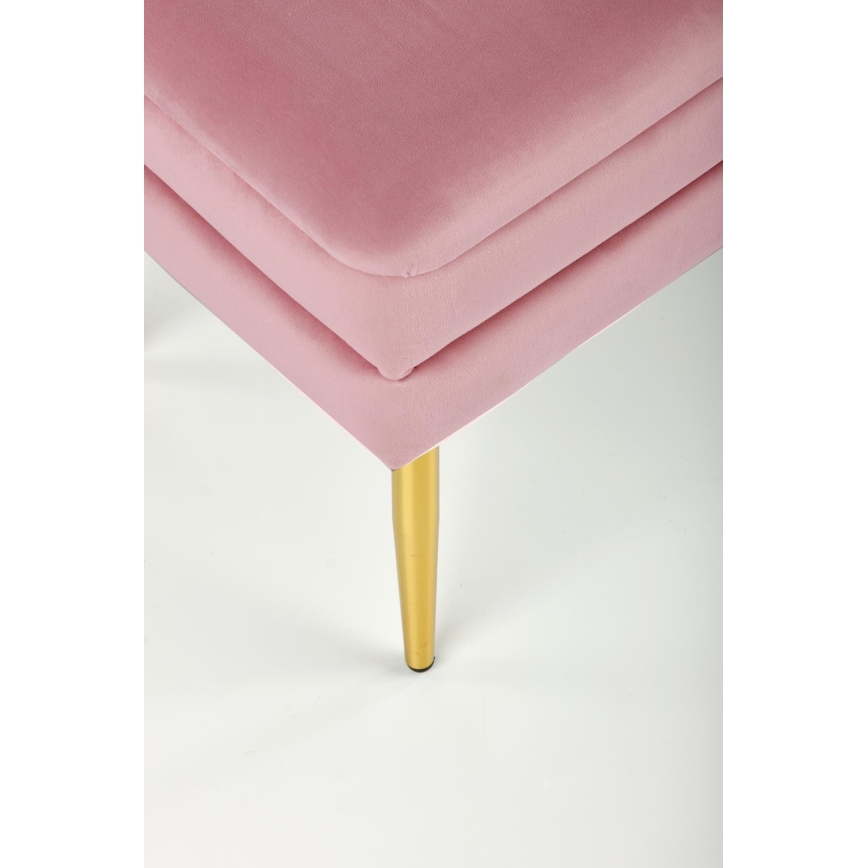 Banc avec un espace de stockage VELVA 37x78 cm rose/doré