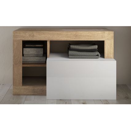 Banc LENOR 91 x 209 cm blanc/marron