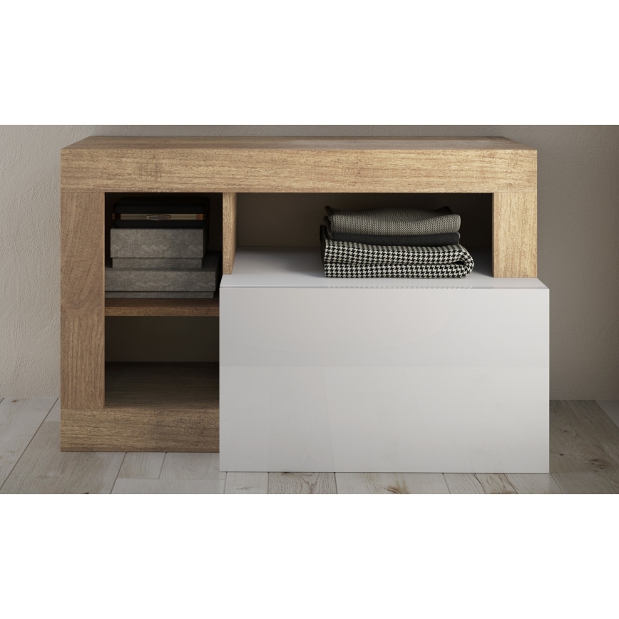 Banc LENOR 91 x 209 cm blanc/marron