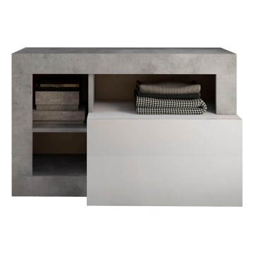 Banc LENOR blanc/gris en béton