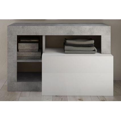 Banc LENOR blanc/gris en béton