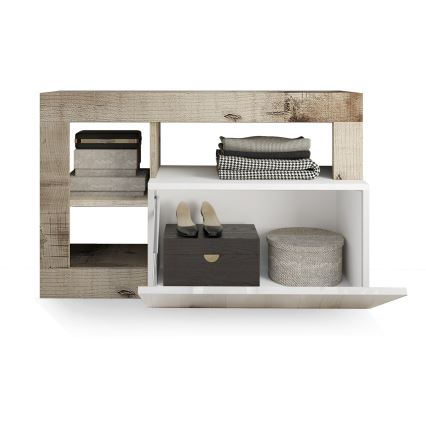 Banc LENOR blanc/marron