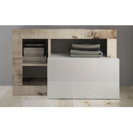 Banc LENOR blanc/marron