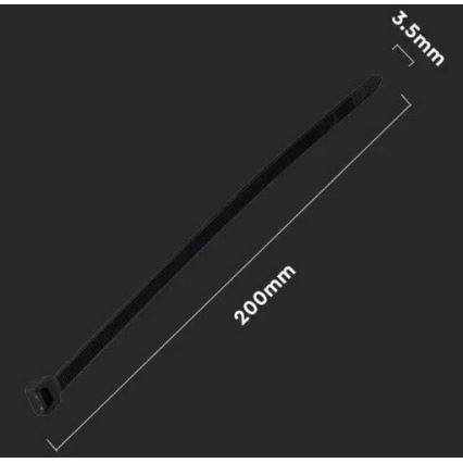 Bandes pliantes en plastique 3,5x200mm 100pcs noir