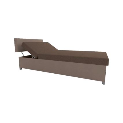 Banquette rembourrée réglable avec coffre de rangement DALLAS 108x205 cm brun/brun foncé