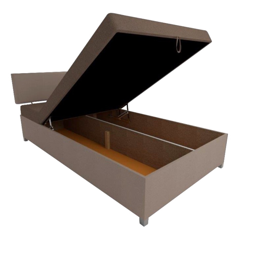 Banquette rembourrée réglable avec coffre de rangement DALLAS 108x205 cm brun/brun foncé