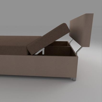 Banquette rembourrée réglable avec coffre de rangement DALLAS 108x205 cm brun/brun foncé