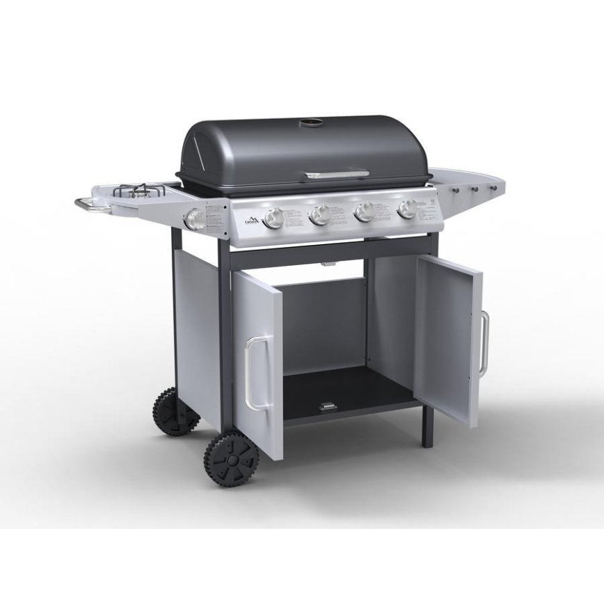 Barbecue à gaz 4 brûleurs en acier inoxydable
