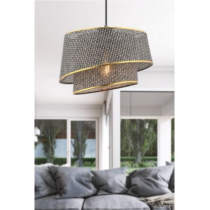 BARETTE Suspension 1xE27/60W/230V Gris/Doré