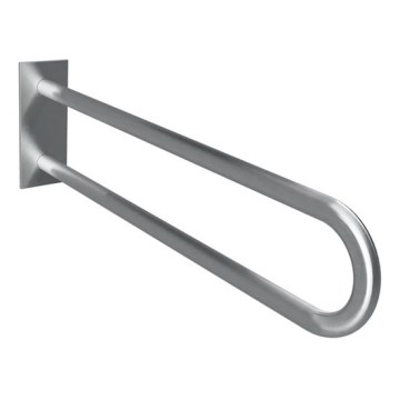 Barre d'appui 10,3 x 25,3 cm en acier inoxydable, finition argentée