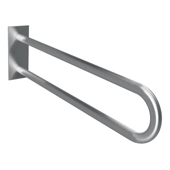 Barre d'appui 10,3 x 25,3 cm en acier inoxydable, finition argentée