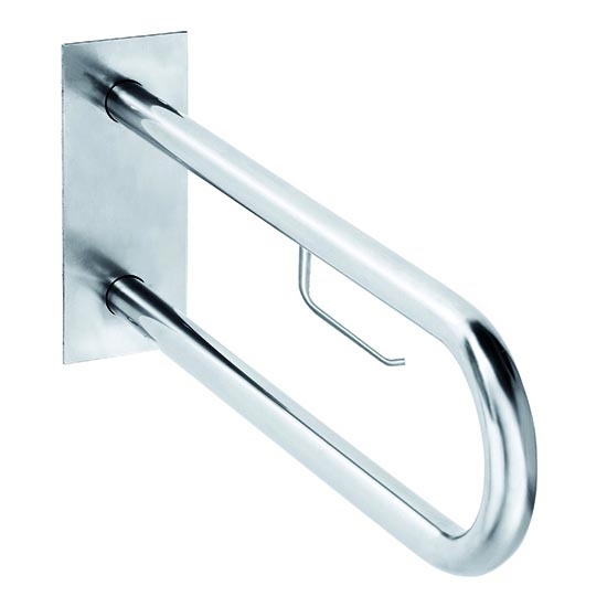 Barre d'appui 10 × 25 cm en acier inoxydable, finition argentée