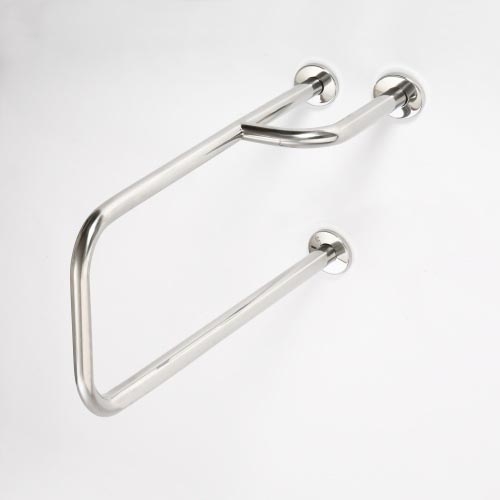 Barre d'appui 23,5 x 38 cm en acier inoxydable/argenté