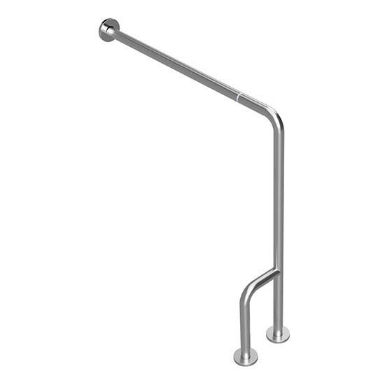 Barre d'appui 23 x 86,6 cm en acier inoxydable, finition argentée