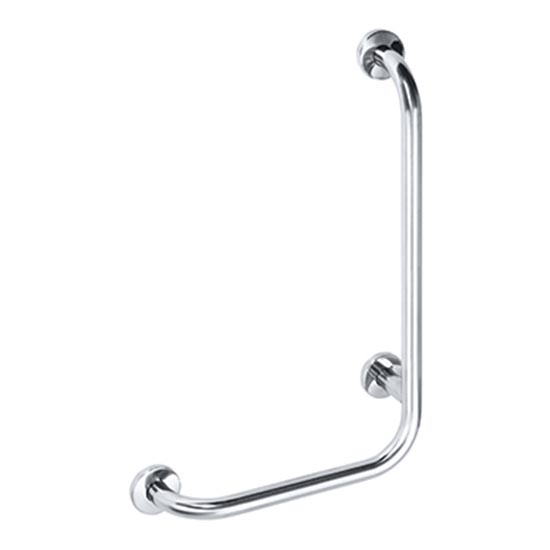 Barre d'appui 63 x 68 cm en acier inoxydable, finition argentée