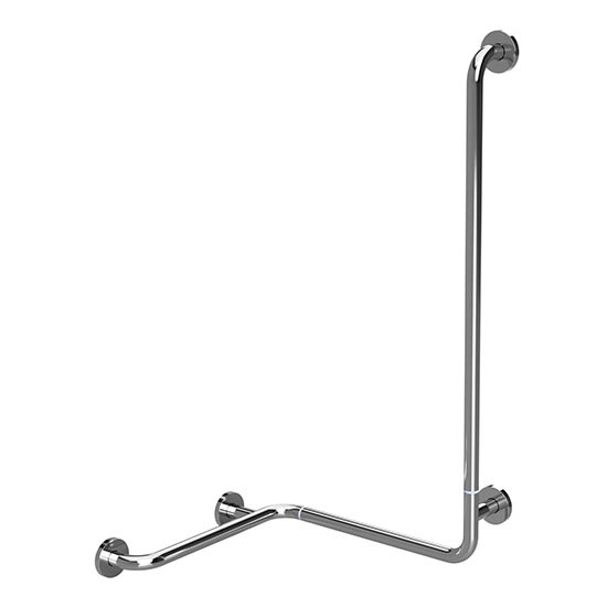 Barre d'appui pour douche 58 x 118 cm en acier inoxydable, finition argentée