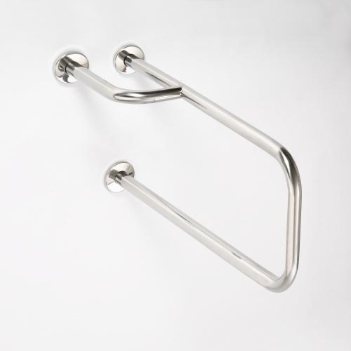 Barre de maintien 23,5 x 38 cm en inox, finition argentée