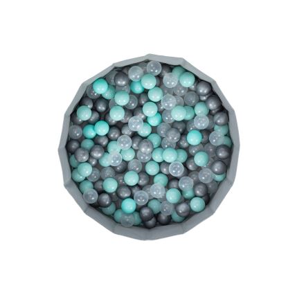 Bassin sec pour enfants avec balles Ø 80 cm bleu/gris