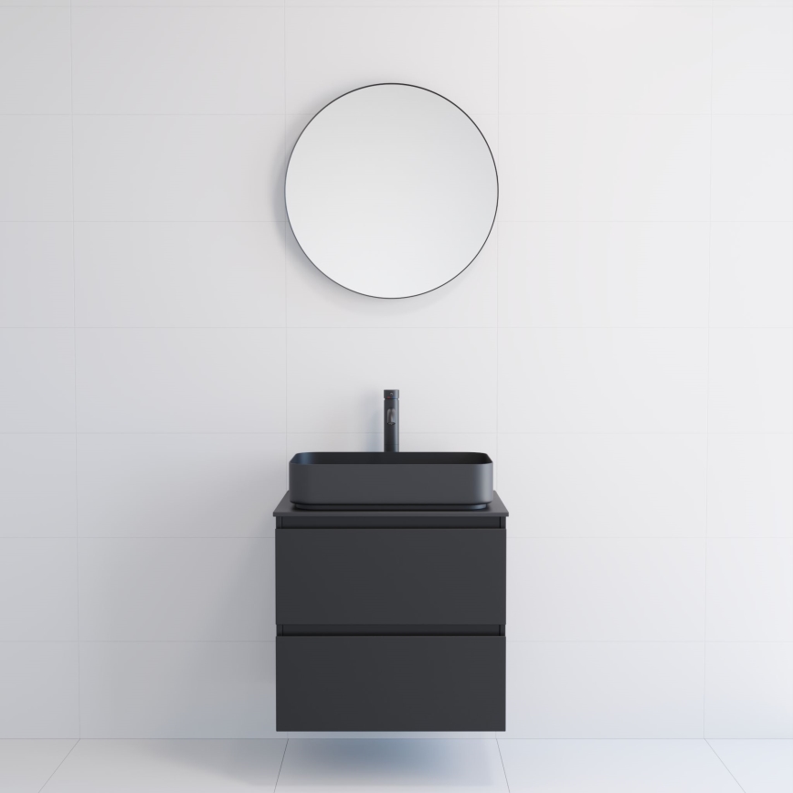 BATH DELUXE 01-060-09-02-00 - Miroir de salle de bains BORGSTED d. 60 cm noir