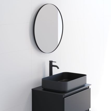 BATH DELUXE 01-060-09-02-00 - Miroir de salle de bains BORGSTED d. 60 cm noir