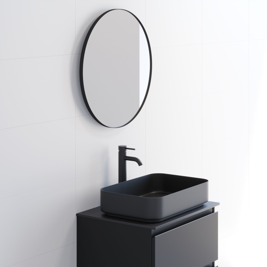 BATH DELUXE 01-060-09-02-00 - Miroir de salle de bains BORGSTED d. 60 cm noir