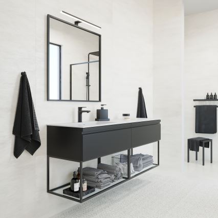 BATH DELUXE 01-080-05-02-00 - Miroir de salle de bain BORGSTED 80x80 cm noir
