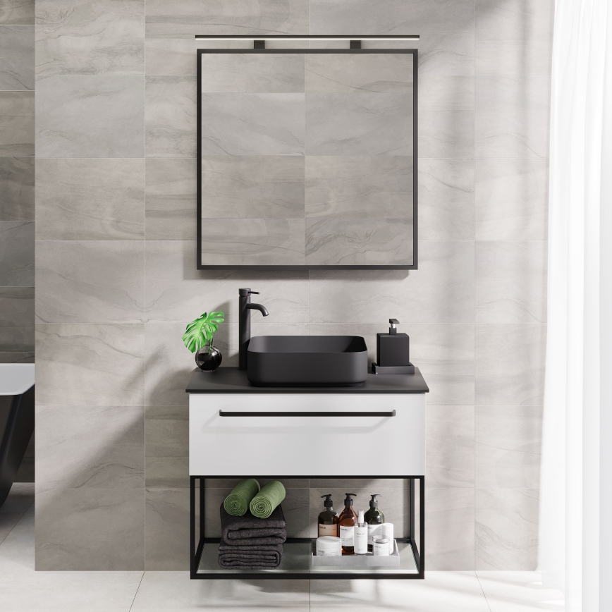 BATH DELUXE 01-080-05-02-00 - Miroir de salle de bain BORGSTED 80x80 cm noir