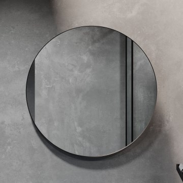 BATH DELUXE 01-080-09-02-00 - Miroir de salle de bains BORGSTED d. 80 cm noir