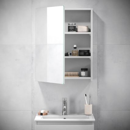 BATH DELUXE 02-050-63-01-01 - Meuble de salle de bain avec miroir KENWOOD 65x50 cm blanc mat