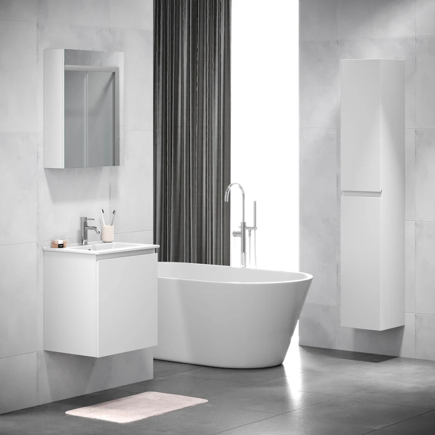 BATH DELUXE 02-050-63-01-01 - Meuble de salle de bain avec miroir KENWOOD 65x50 cm blanc mat