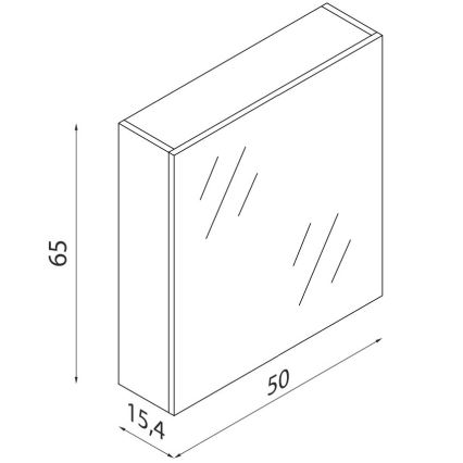 BATH DELUXE 02-050-63-02-01 - Meuble de salle de bain avec miroir KENWOOD 65x50 cm mat noir