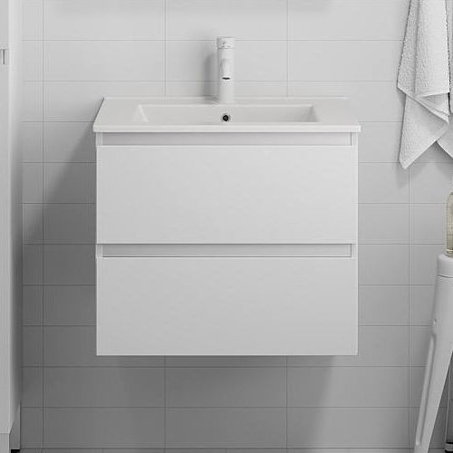 BATH DELUXE 03-060-63-01-01 - Meuble de salle de bain avec vasque KENWOOD 61 cm blanc mat