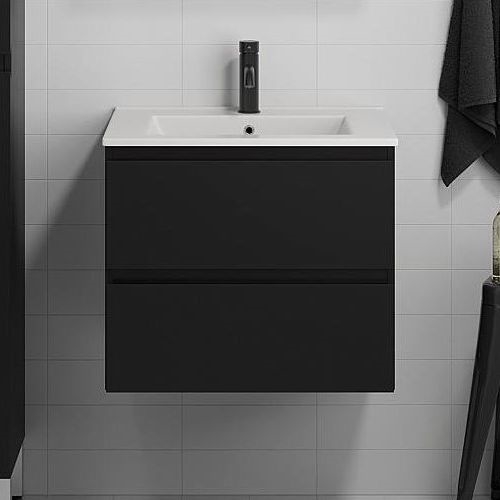 BATH DELUXE 03-060-63-02-01 - Meuble de salle de bain avec vasque KENWOOD 61 cm mat noir