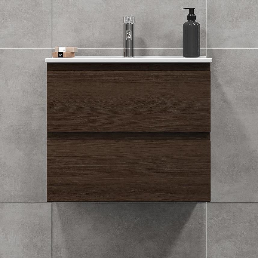 BATH DELUXE 03-060-64-84-01 - Meuble de salle de bain avec vasque KENWOOD 61 cm noyer