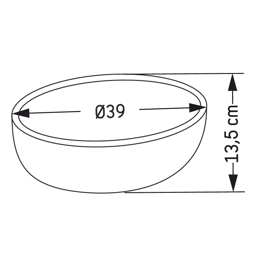 BATH DELUXE 06-039-19-23-00 - Vasque à poser BERGEN Ø 39 cm béton/gris
