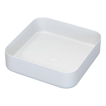 BATH DELUXE 06-040-17-01-00 - Vasque à poser LJORDAL 40x40 cm, acier inoxydable / blanc mat