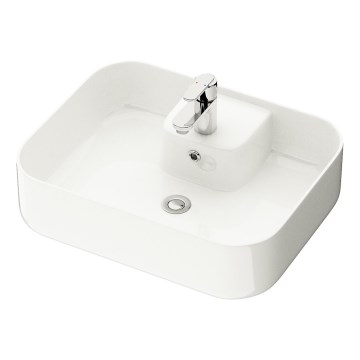 BATH DELUXE 06-050-12-11-00 - Lavabo à poser KRISTIANSAND 51x40 cm céramique/blanc brillant