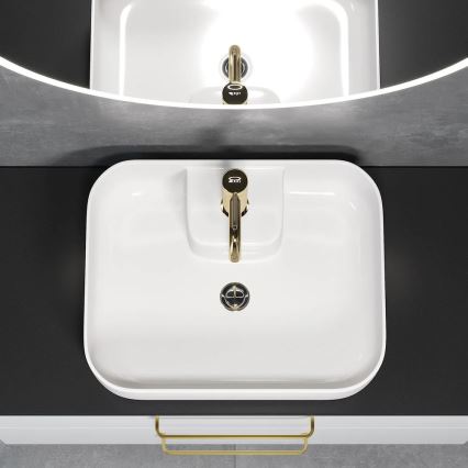 BATH DELUXE 06-050-12-11-00 - Lavabo à poser KRISTIANSAND 51x40 cm céramique/blanc brillant