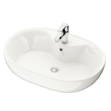 BATH DELUXE 06-060-08-11-00 - Lavabo à poser TROMSO 59,5x41 cm céramique/blanc brillant