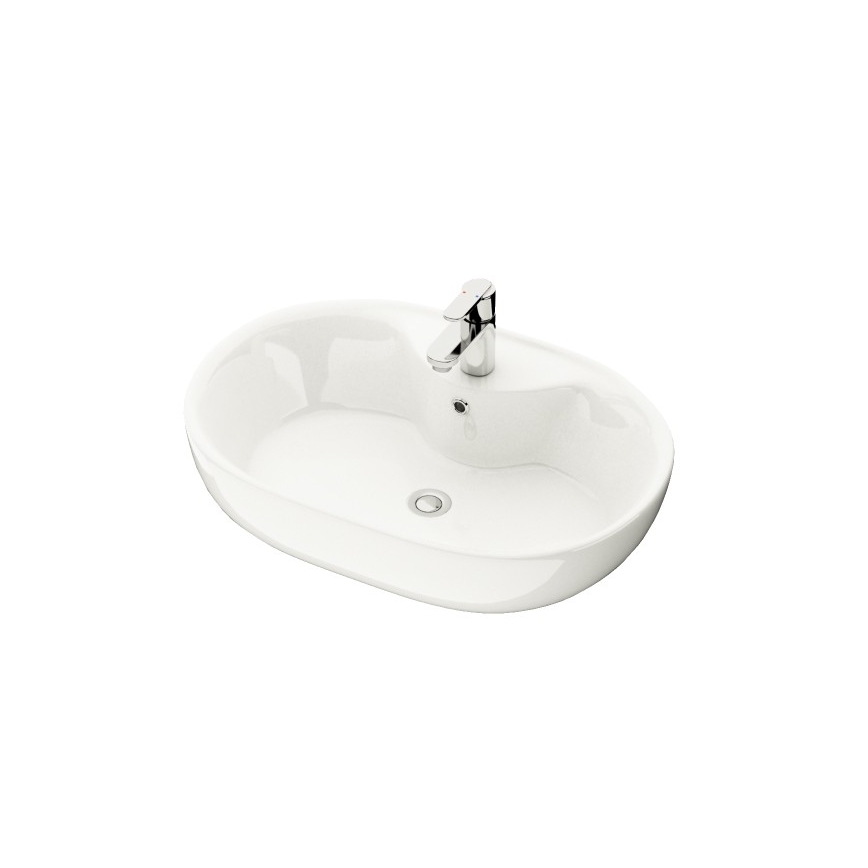 BATH DELUXE 06-060-08-11-00 - Lavabo à poser TROMSO 59,5x41 cm céramique/blanc brillant