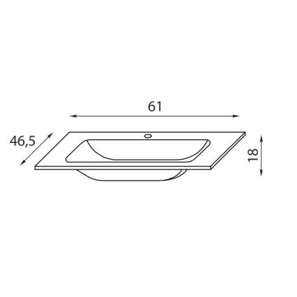 BATH DELUXE 06-060-60-11-01 - Vasque à encastrer CHICAGO 61x46,5 cm blanc brillant