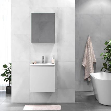 BATH DELUXE 09-050-63-01-01 - Meuble de salle de bain avec vasque KENWOOD 51 cm blanc mat