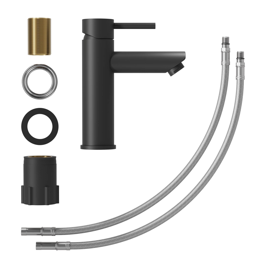 BATH DELUXE 28-017-03-02-02 - Robinet de lavabo RINGSTED 17,8 cm mat noir