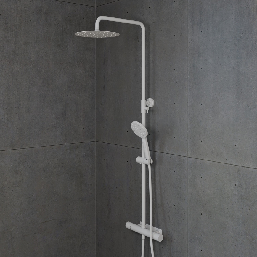 BATH DELUXE 31-120-07-01-00 - Colonnes de douche avec robinet thermostatique DRAGOR blanc mat