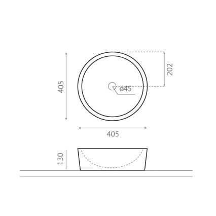 Bathco 00307 - Vasque à poser DUAL Ø 40,5 cm pierre/beige