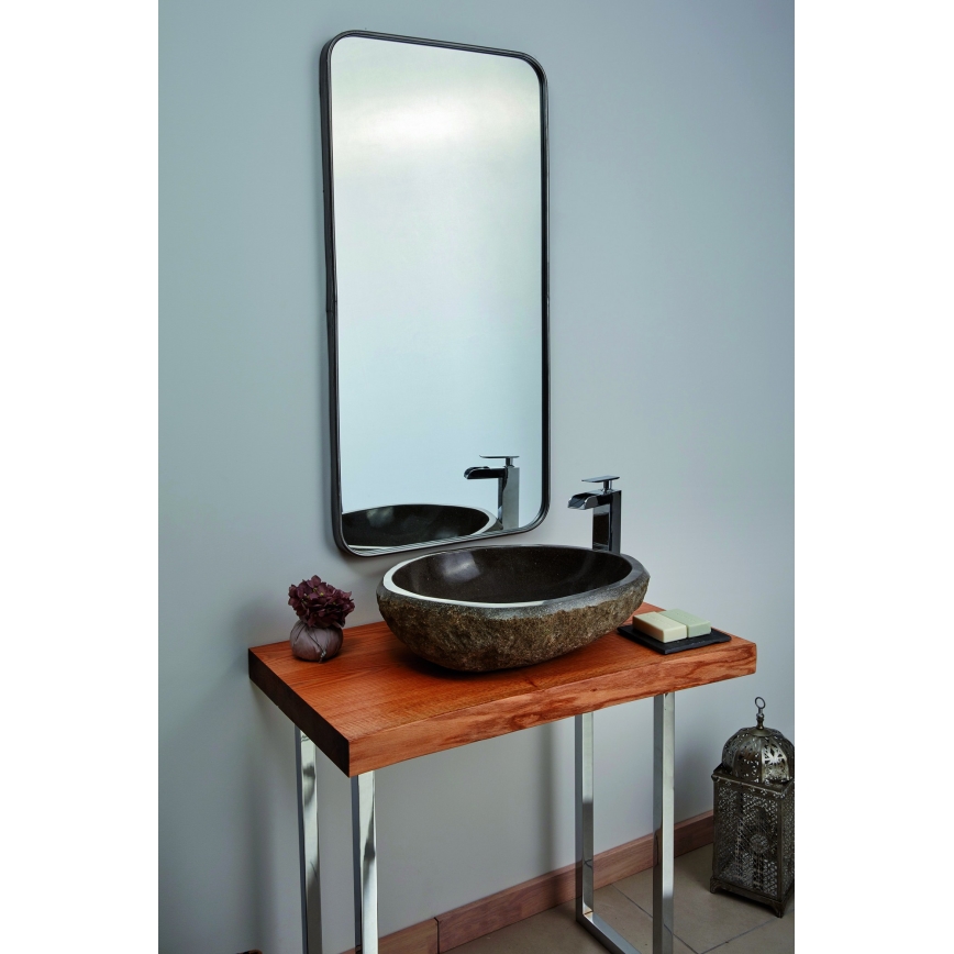 Bathco 00393 - Lavabo à poser RIO 52x47 cm pierre/gris
