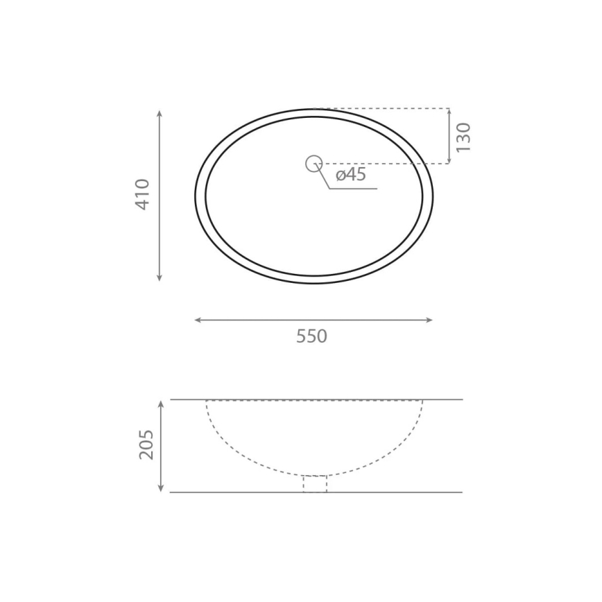 Bathco 0053 - Lavabo encastré ANCONA 55x41 cm porcelaine/blanc