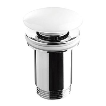 Bathco 0212PR - Bonde de lavabo sans trop-plein CLICK-CLACK Ø 6 cm blanc brillant