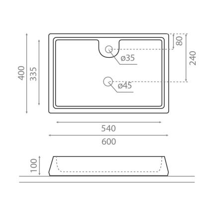 Bathco 4004 - Vasque à poser GALICIA 60x40 cm porcelaine/blanc
