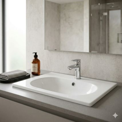 Bathco 4015 - Lavabo à poser sur plan CASTELLON Ø 35 cm, porcelaine blanche